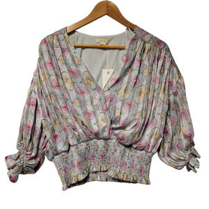 NWT Smocked Boho Top Fairy Core Coquette Bohemian‎ Summer Vacation Resort…